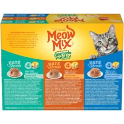 Meow Mix Pate Toppers Seafood & Poultry Variety Pack Cat Food Trays -Furry Feast 100270 PT3. AC SS1800 V1662475860