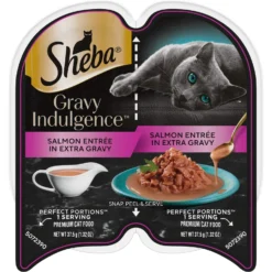 Sheba Gravy Indulgence Salmon Entree In Extra Gravy Grain-Free Adult Wet Cat Food, 2.64-oz Can, Case Of 24