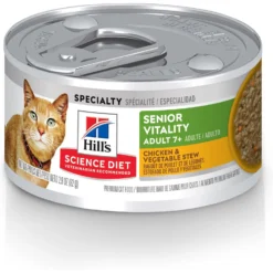 Hill's Science Diet Adult 7+ Senior Vitality Chicken & Vegetable Stew Canned Cat Food