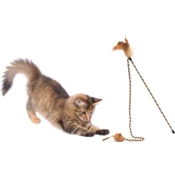 Pet Zone Bounce & Pounce Wand Cat Toy With Catnip -Furry Feast 115580 PT3. AC SS1800 V1494270123