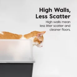 IRIS USA Open Top Litter Box With Scatter Shield & Scoop -Furry Feast 116462 PT4. AC SS1800 V1680811611