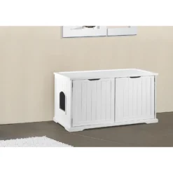 Merry Products Cat Washroom Bench Decorative Litter Box Cover & Storage -Furry Feast 118012 PT4. AC SS1800 V1492009646