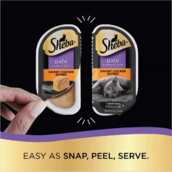 Sheba Perfect Portions Grain-Free Savory Chicken, Roasted Turkey & Tender Beef Pate Variety Pack Adult Wet Cat Food Trays -Furry Feast 124885 PT3. AC SS1800 V1626818816