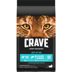 Crave With Protein From Salmon & Ocean Fish Adult Grain-Free Dry Cat Food -Furry Feast 126683 PT2. AC SS1800 V1688753262