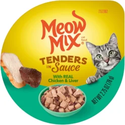 Meow Mix Tenders In Sauce With Real Chicken & Liver Wet Cat Food