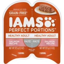 Iams Perfect Portions Healthy Adult Salmon Recipe Pate Grain-Free Wet Cat Food Trays