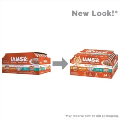 Iams Perfect Portions Healthy Adult Variety Pack Chicken & Tuna Recipe Pate Grain-Free Wet Cat Food Trays -Furry Feast 131327 PT2. AC SS1800 V1626817003