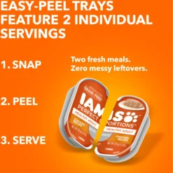 Iams Perfect Portions Healthy Adult Variety Pack Chicken & Tuna Recipe Pate Grain-Free Wet Cat Food Trays -Furry Feast 131327 PT7. AC SS1800 V1626818238