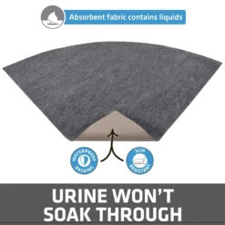 Drymate Corner Ridged Cat Litter Trapping Mat, Grey, 29.5-in X 29.5-in -Furry Feast 134952 PT2. AC SS1800 V1689627104