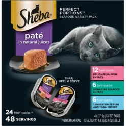 Sheba Perfect Portions Seafood Pate Variety Pack Grain-Free Adult Wet Cat Food Trays -Furry Feast 140273 PT1. AC SS1800 V1609977170