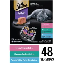 Sheba Perfect Portions Seafood Pate Variety Pack Grain-Free Adult Wet Cat Food Trays -Furry Feast 140273 PT2. AC SS1800 V1626816665
