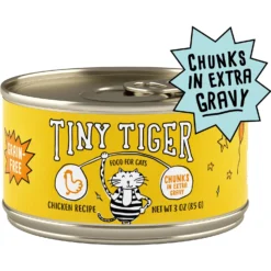 Tiny Tiger Chunks In EXTRA Gravy Chicken Recipe Grain-Free Canned Cat Food
