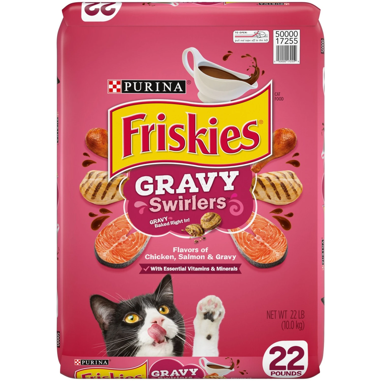 Friskies Gravy Swirlers Chicken & Salmon Flavor Dry Cat Food 1 Friskies Gravy Swirlers Chicken & Salmon Flavor Dry Cat Food