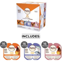Nutro Perfect Portions Grain-Free Variety Pack Chicken, Salmon & Tuna, Chicken & Liver Pate Recipe Adult Wet Cat Food Trays -Furry Feast 148864 PT3. AC SS1800 V1702678347