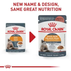 Royal Canin Feline Care Nutrition Hair & Skin Care Chunks In Gravy Pouch Cat Food, 3-oz, Case Of 12 -Furry Feast 151283 PT1. AC SS1800 V1697739430