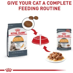 Royal Canin Feline Care Nutrition Hair & Skin Care Chunks In Gravy Pouch Cat Food, 3-oz, Case Of 12 -Furry Feast 151283 PT5. AC SS1800 V1697762138