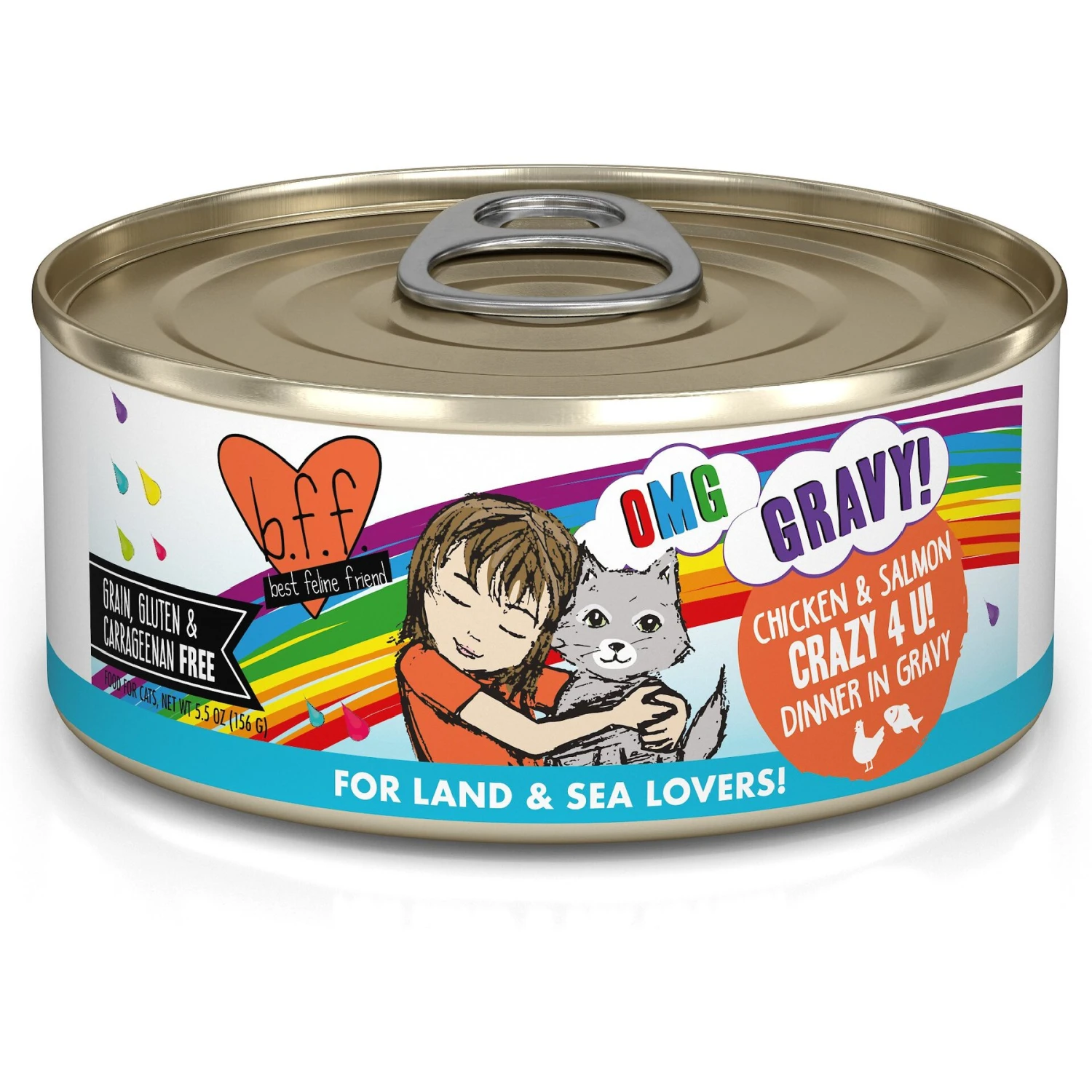 BFF OMG Crazy 4 U! Chicken & Salmon Dinner In Gravy Grain-Free Canned Cat Food 1 BFF OMG Crazy 4 U! Chicken & Salmon Dinner In Gravy Grain-Free Canned Cat Food