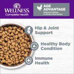 Wellness Complete Health Chicken & Deboned Chicken Grain-Free Senior Dry Cat Food -Furry Feast 155316 PT3. AC SS1800 V1636503154
