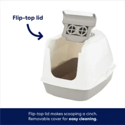Frisco Flip Top Hooded Cat Litter Box, Gray, Large, 22-in -Furry Feast 155654 PT3. AC SS1800 V1675279989
