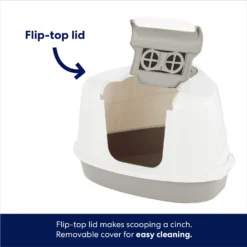 Frisco Flip Top Hooded Corner Cat Litter Box, Large, 21-in -Furry Feast 155656 PT2. AC SS1800 V1675279988