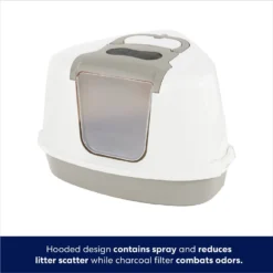 Frisco Flip Top Hooded Corner Cat Litter Box, Large, 21-in -Furry Feast 155656 PT3. AC SS1800 V1675279579