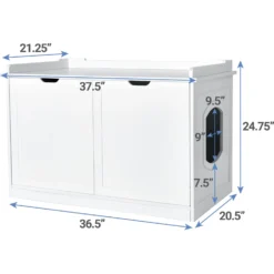 Frisco Decorative Bench Cat Litter Box Cover -Furry Feast 156788 PT3. AC SS1800 V1570480071