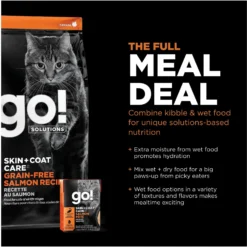 Go! Solutions Skin + Coat Care Grain-Free Salmon Recipe Dry Cat Food -Furry Feast 157019 PT5. AC SS1800 V1638835022