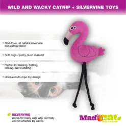 Mad Cat Flingin' Flamingo Catnip & Silvervine Cat Toy -Furry Feast 157304 PT5. AC SS1800 V1546534840