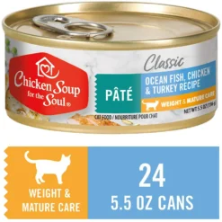 Chicken Soup For The Soul Weight & Mature Care Ocean Fish, Chicken & Turkey Recipe Pate Canned Cat Food -Furry Feast 165137 PT8. AC SS1800 V1600383980