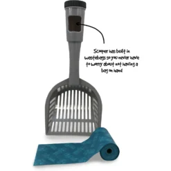 Fresh Kitty Large Deluxe Cat Litter Scoop With Waste Bag Handle -Furry Feast 166726 PT2. AC SS1800 V1556122707