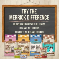 Merrick Purrfect Bistro Complete Care Grain-Free Hairball Control Chicken & Sweet Potato Recipe Dry Cat Food -Furry Feast 176579 PT8. AC SS1800 V1638040294