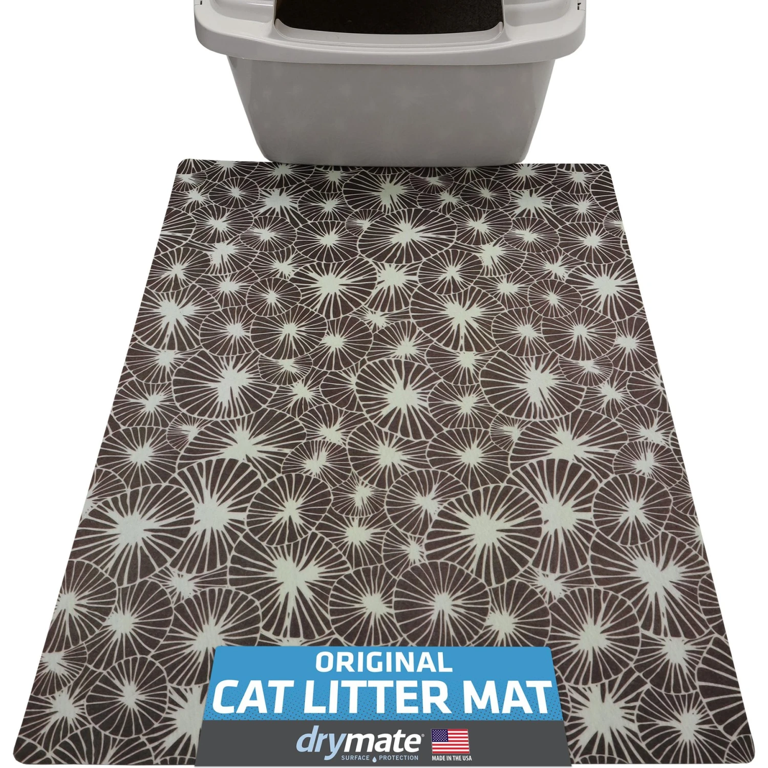 Drymate Protective & Decorative Cat Litter Mat, Kahopo Grey, Large, 20-in X 28-in 1 Drymate Protective & Decorative Cat Litter Mat, Kahopo Grey, Large, 20-in X 28-in