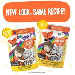 BFF OMG Shine Bright! Chicken & Salmon In Gravy Wet Cat Food Pouches -Furry Feast 182280 PT5. AC SS1800 V1644905804