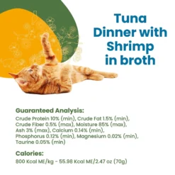 Almo Nature Daily Complete Tuna Dinner With Shrimps In Broth Canned Cat Food -Furry Feast 182855 PT4. AC SS1800 V1632848476
