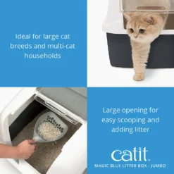Catit Magic Blue Cat Litter Box -Furry Feast 191588 PT2. AC SS1800 V1628094086
