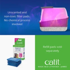 Catit Magic Blue Cat Litter Box -Furry Feast 191588 PT5. AC SS1800 V1628094083