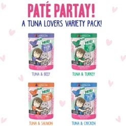 BFF Play Pate Lovers Pate Partay Variety Pack Wet Cat Food, 3-oz Pouch, Pack Of 12 -Furry Feast 192257 PT2. AC SS1800 V1649690228
