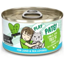 BFF Play Pate Lovers Lamb & Tuna Told Ya Wet Cat Food, 2.8-oz Can, Pack Of 12
