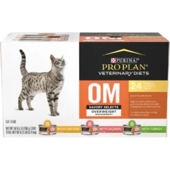 Purina Pro Plan Veterinary Diets OM Overweight Management Savory Selects Variety Pack Wet Cat Food
