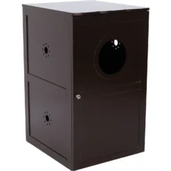 TRIXIE 2-Story Wooden Cat Litter Box Enclosure -Furry Feast 207461 PT3. AC SS1800 V1584023911