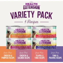 Health Extension Variety Pack Grain-Free Canned Cat Food, 2.8-oz, Case Of 24 -Furry Feast 209674 PT1. AC SS1800 V1626816389