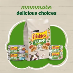 Friskies Farm Favorites Chicken & Carrots & Salmon & Spinach Pate Wet Cat Food Variety Pack, 5.5-oz Can, Case Of 24 -Furry Feast 214337 PT4. AC SS1800 V1700160505