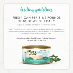 Fancy Feast Gourmet Naturals Ocean Whitefish Recipe Grain-Free Pate Canned Cat Food, 3-oz Can, Case Of 12 -Furry Feast 214799 PT7. AC SS1800 V1677103538