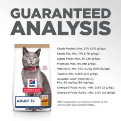 Hill's Science Diet Adult 7+ Chicken & Brown Rice Recipe Dry Cat Food -Furry Feast 215372 PT8. AC SS1800 V1595622980