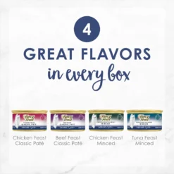 Fancy Feast Senior 7+ Chicken, Beef & Tuna Feasts Variety Pack Canned Cat Food -Furry Feast 217432 PT2. AC SS1800 V1691422426