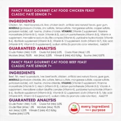 Fancy Feast Senior 7+ Chicken, Beef & Tuna Feasts Variety Pack Canned Cat Food -Furry Feast 217432 PT6. AC SS1800 V1691422363