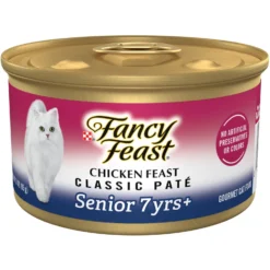 Fancy Feast Chicken Feast Pate Senior 7+ Canned Cat Food, 3-oz Can, Case Of 24