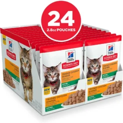 Hill's Science Diet Kitten Tender Chicken Recipe Cat Food, 2.8-oz Pouch, Case Of 24 -Furry Feast 218059 PT2. AC SS1800 V1581441008