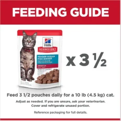 Hill's Science Diet Adult Tender Ocean Fish Recipe Cat Food, 2.8-oz Pouch, Case Of 24 -Furry Feast 218065 PT7. AC SS1800 V1598145376
