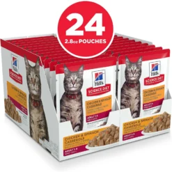 Hill's Science Diet Adult Chicken & Spinach Casserole Recipe Cat Food, 2.8-oz Pouch, Case Of 24 -Furry Feast 218067 PT2. AC SS1800 V1581441179